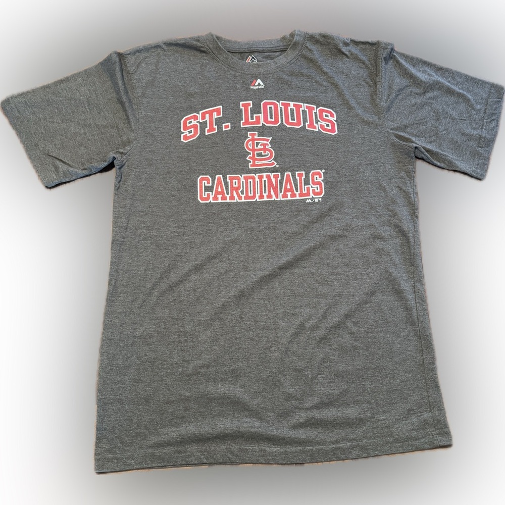 Majestic Gray St. Louis Cardinals Tee Men’s size Large Tall - Picture 1 of 6